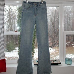 Express Flare Jeans Light Blue High Rise